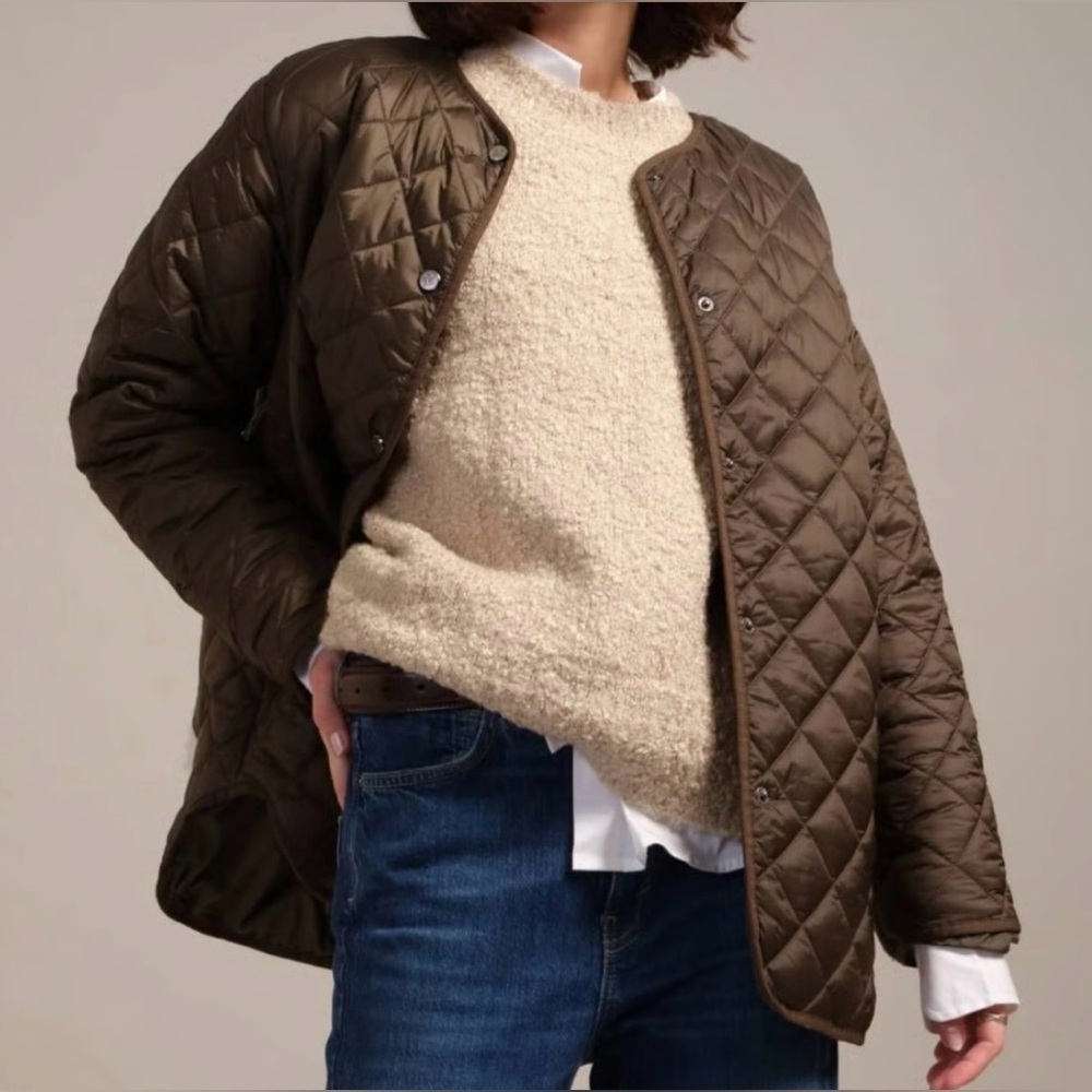 Elie Tahari Snap Front Oversized Quilted Jacket, Small, Lightweight Fall Comfy